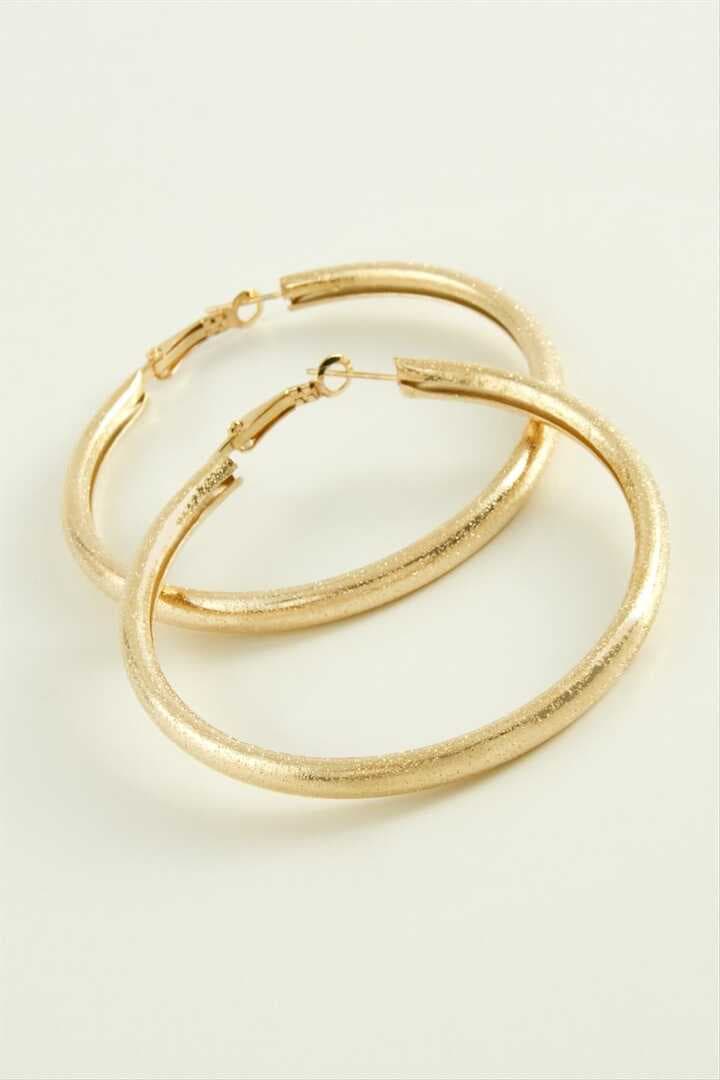 Simli Boru Halka Küpe 4,5 cm