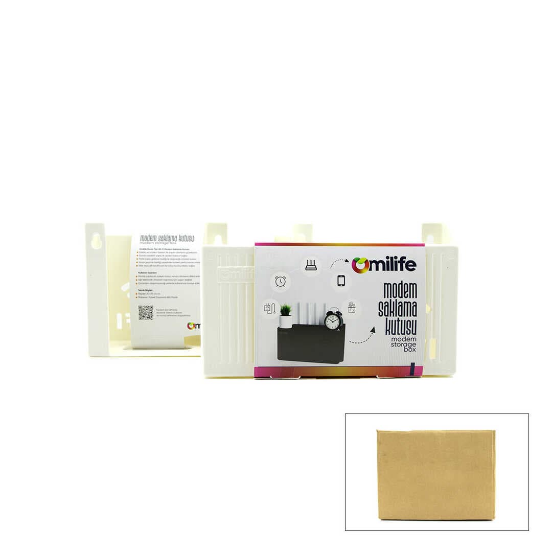 Modem Saklama Kutusu - Plastik - Tek Renk - 25x15x6 cm