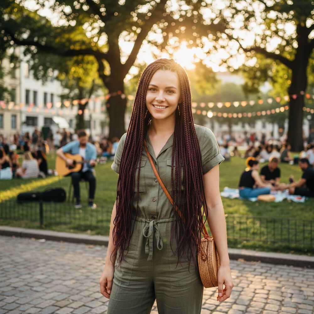 Afrika Örgüsü Ve Rasta İçin Sentetik Saç / Kızıl Kahve