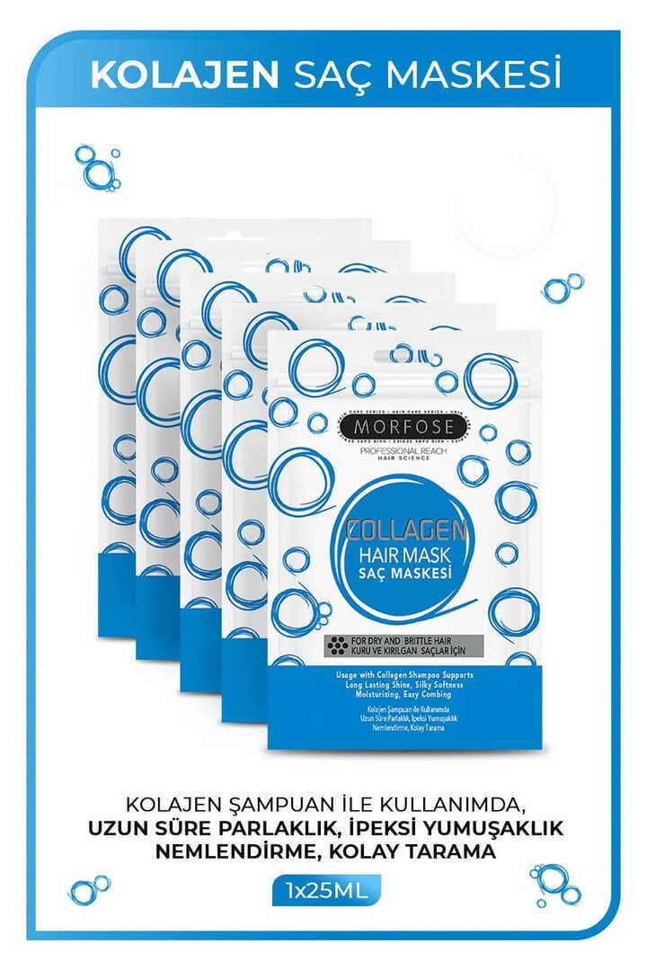 Kolajen Saç Maskesi 25 ML (24 ADET) - Zayıf ve Güçsüz Saçlar İçin - mrfs