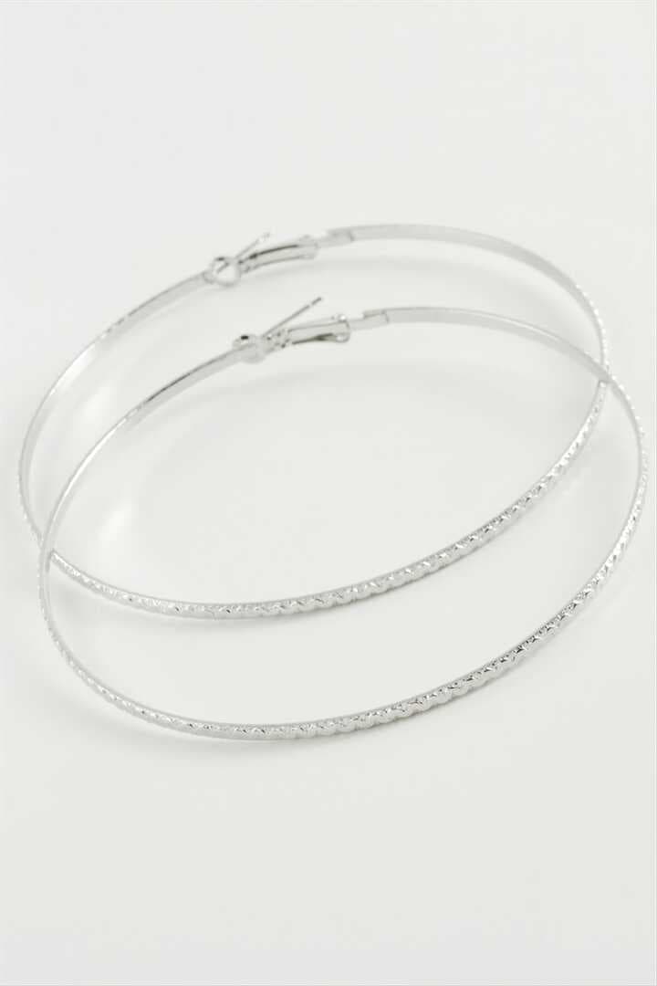 Burgulu Zikzak Metal Halka Küpe 8-9-10 cm