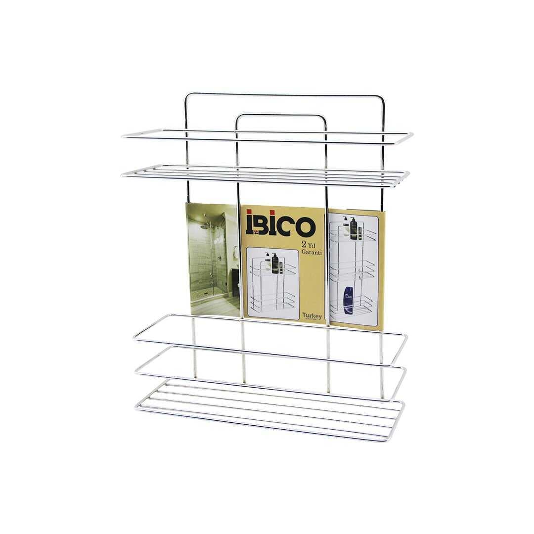 2 KATLI - DİKDÖRTGEN   KROM   METAL  BANYO KÖŞELİK - DUŞKABİN RAF - ŞAMPUANLIK (5430)