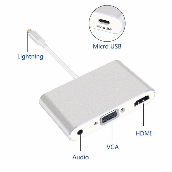İPhone İPad P32 Hdmi Vga Av Audio Dönüştürücü Adaptör-(5775)