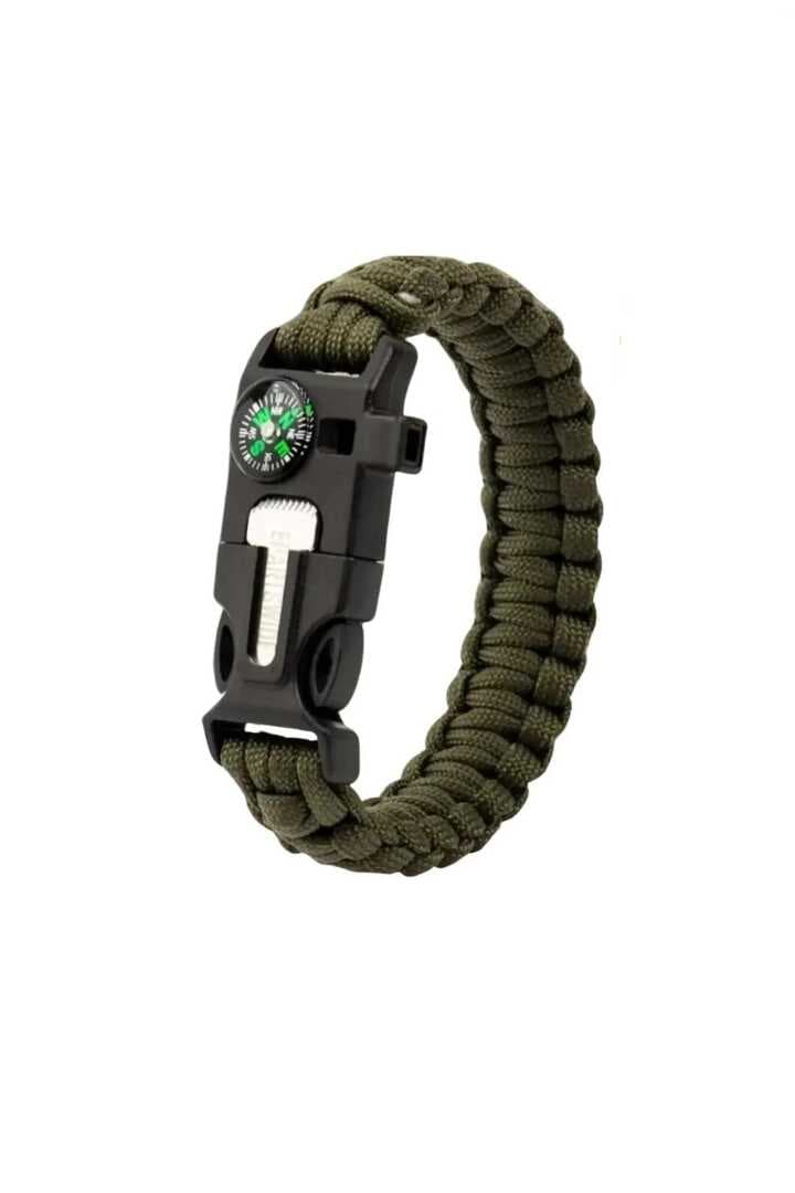 Düdük Çakı Pusula Çakmaktaşı Paraşüt İpi Hayatta Kalma Bilekliği (477477)