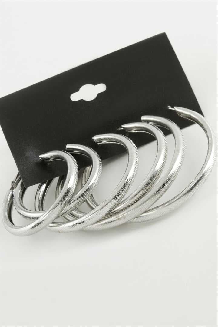 Noktalı Metal Halka Küpe 6 Adet