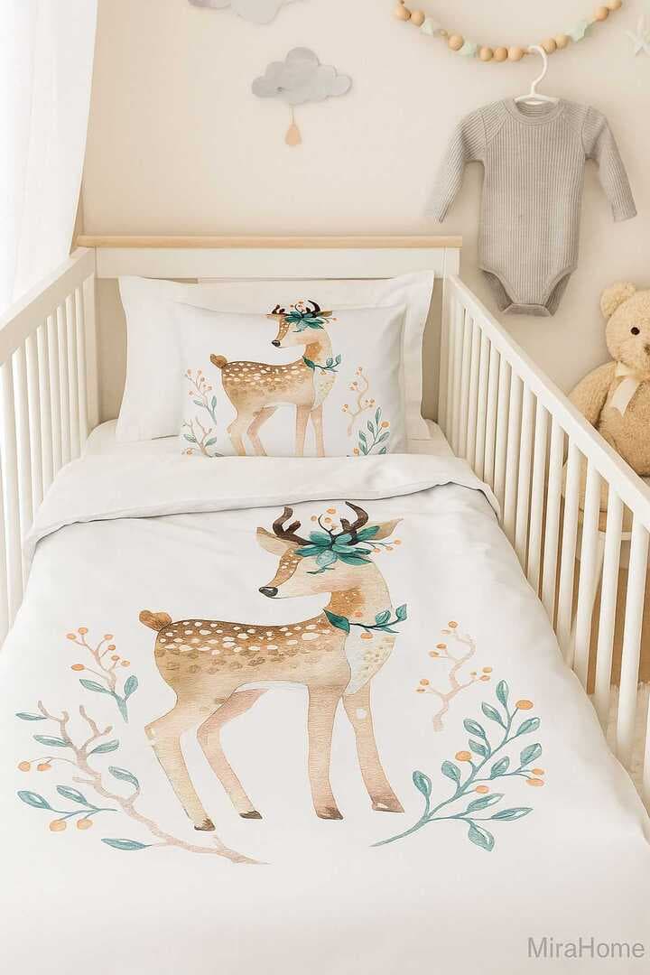 Yenidoğan Kız Bebek Nevresim Takımı %100 Pamuklu Ahu