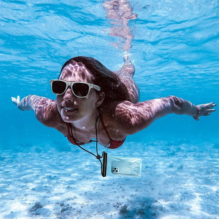 Baseus Cylinder Waterproof Case Kayar Kapaklı Su Geçirmez Universal Telefon Kılıfı-(5775)