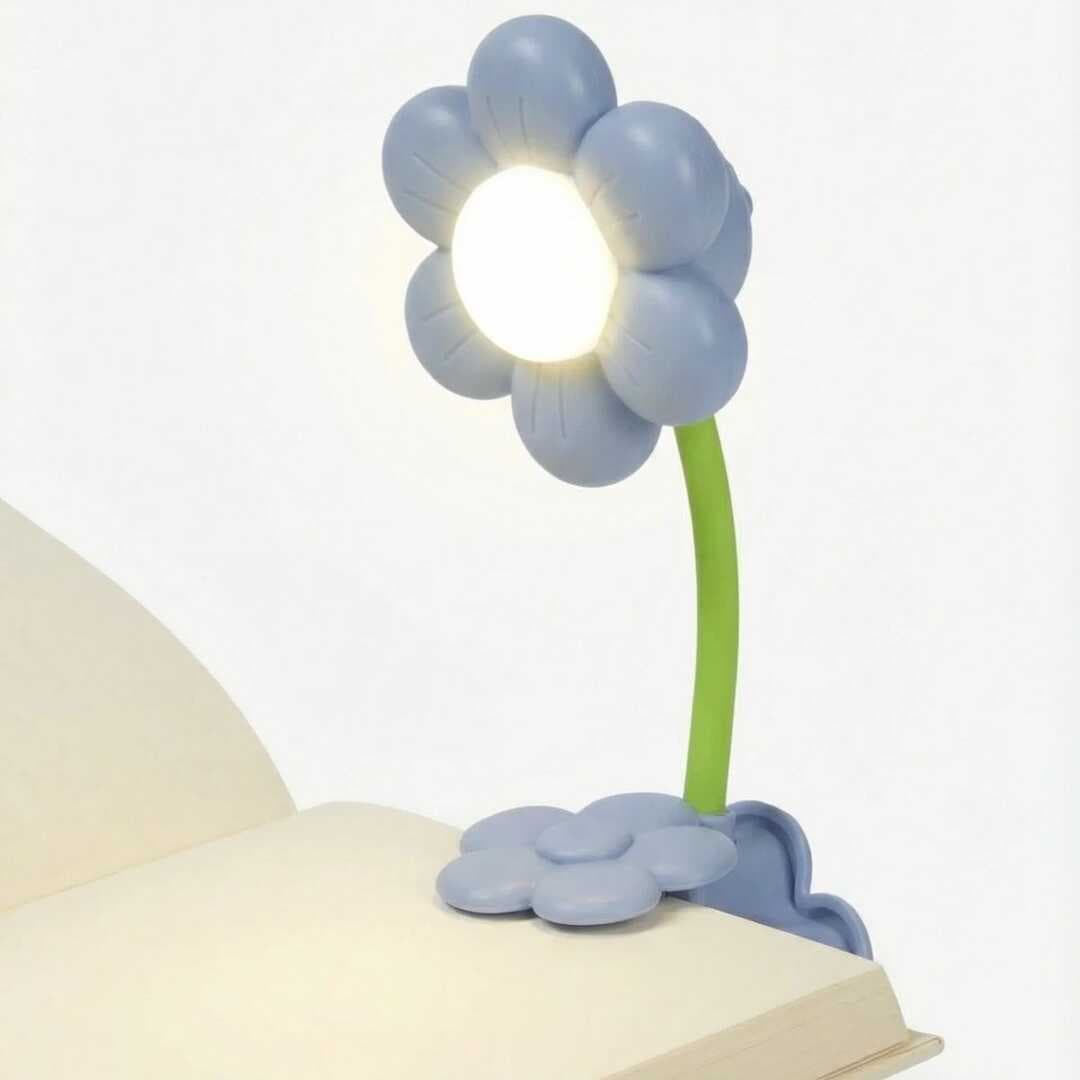 Ayçiçeği Model Mandallı LED Kitap Okuma Lambası – Kıvrılabilir Esnek Gövdeli, Taşınabilir Gece Lambası &amp;amp; Masaüstü Okuma Işığı (5430)