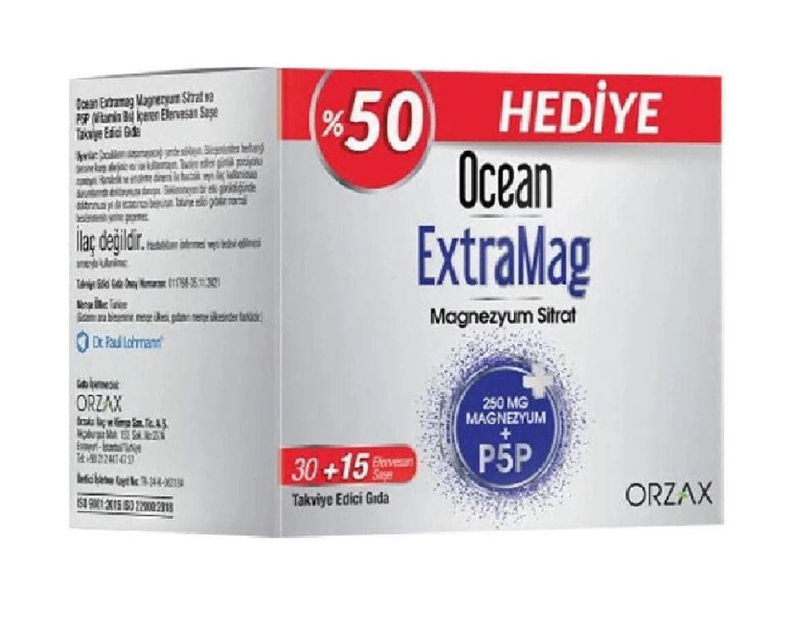 Orzax Ocean Extramag Magnezyum Sitrat Efervesan 45 Saşe