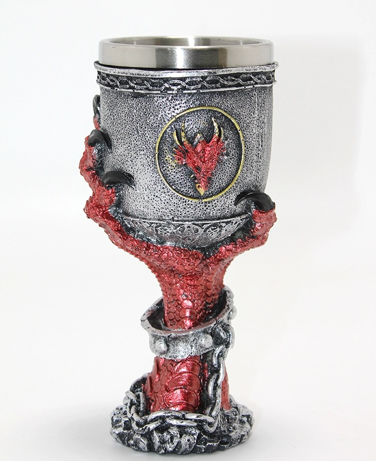 Ejderha Pençesi Tasarımlı 3d Kabartmalı Paslanmaz Çelik Kadeh Bardak Alk4375