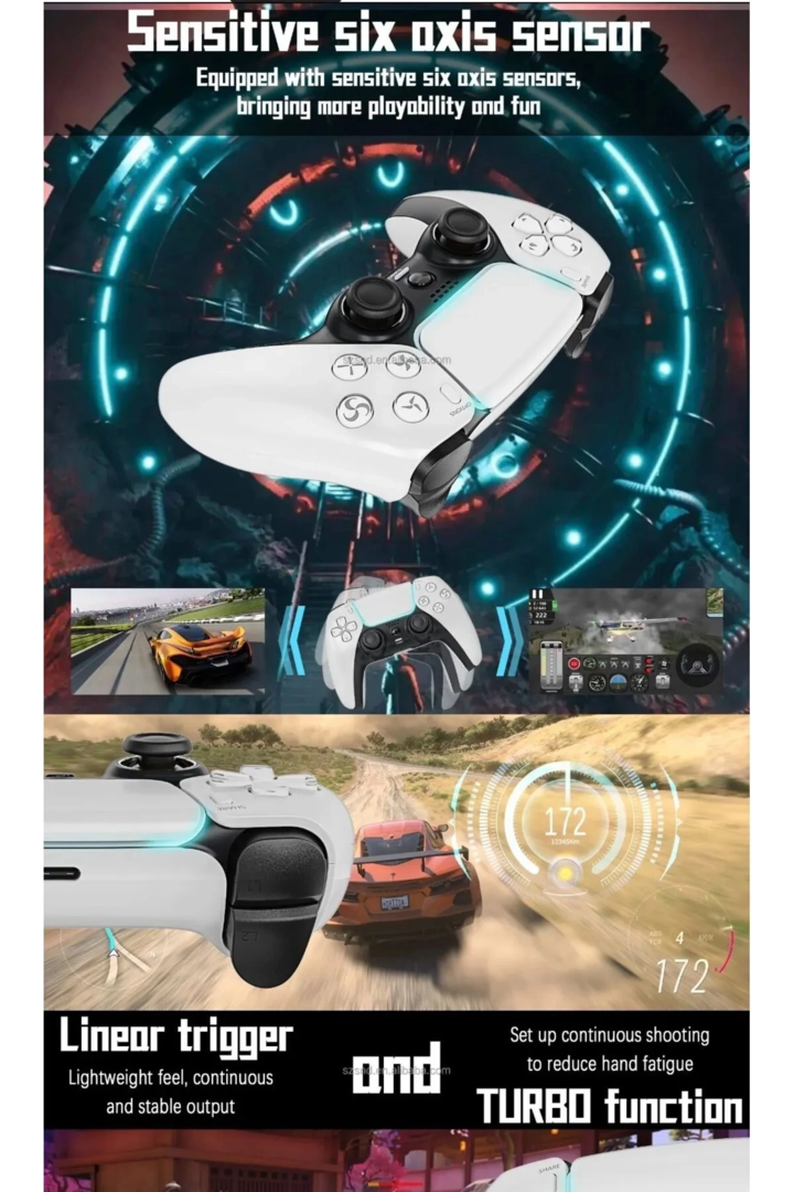 P4 Plus Bluetooth Titreşimli Ps4/ps5 Uyumlu Pc Telefon Joystick Kablosuz Oyun Kolu