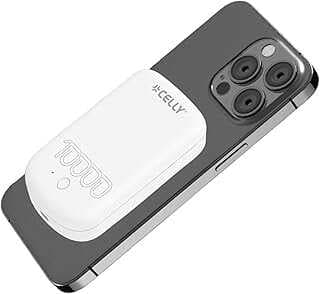 Celly Magsafe Tekolojisiyle Uyumlu 10W 10.000 mAh Powerbak Beyaz, Ayı Zamada USB-C Kablosuyla Cihazıızı Şarj İmkaı