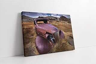 Tablosa Terk Edilmiş Mor Klasik Araba Kavas Tablo 80x120 cm KA01238