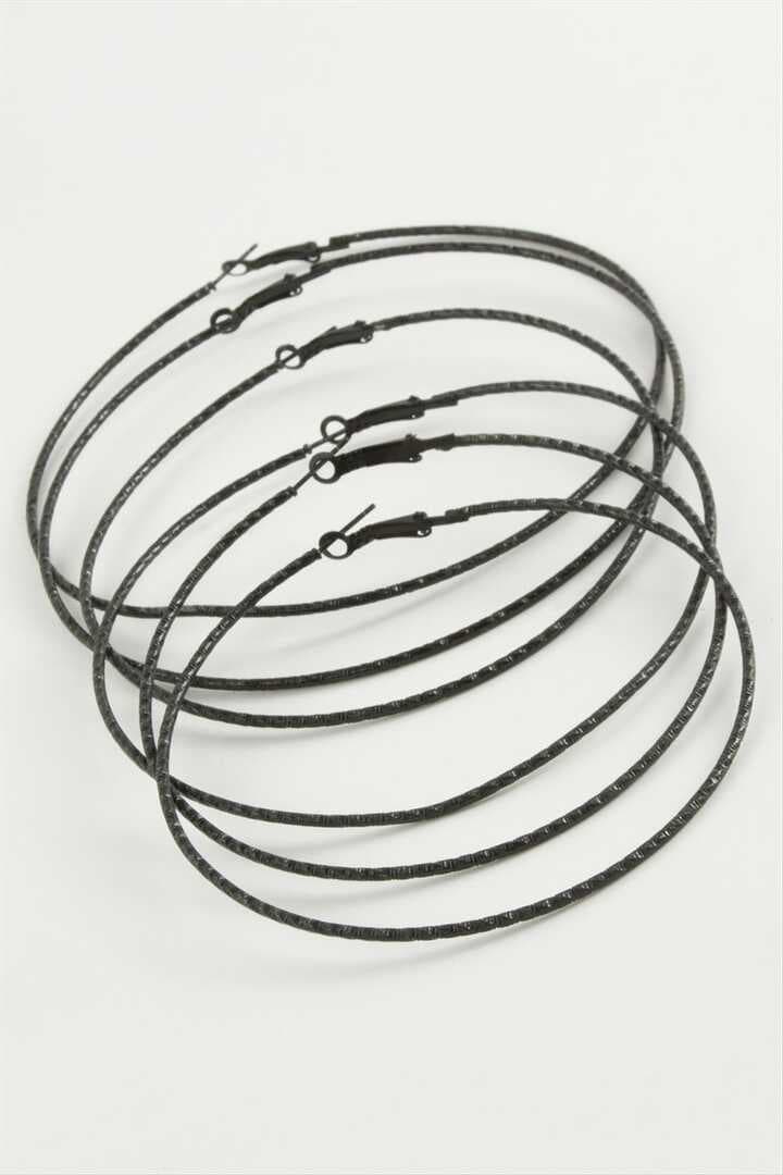 Zikzak Desenli Metal Halka Küpe 6 Adet