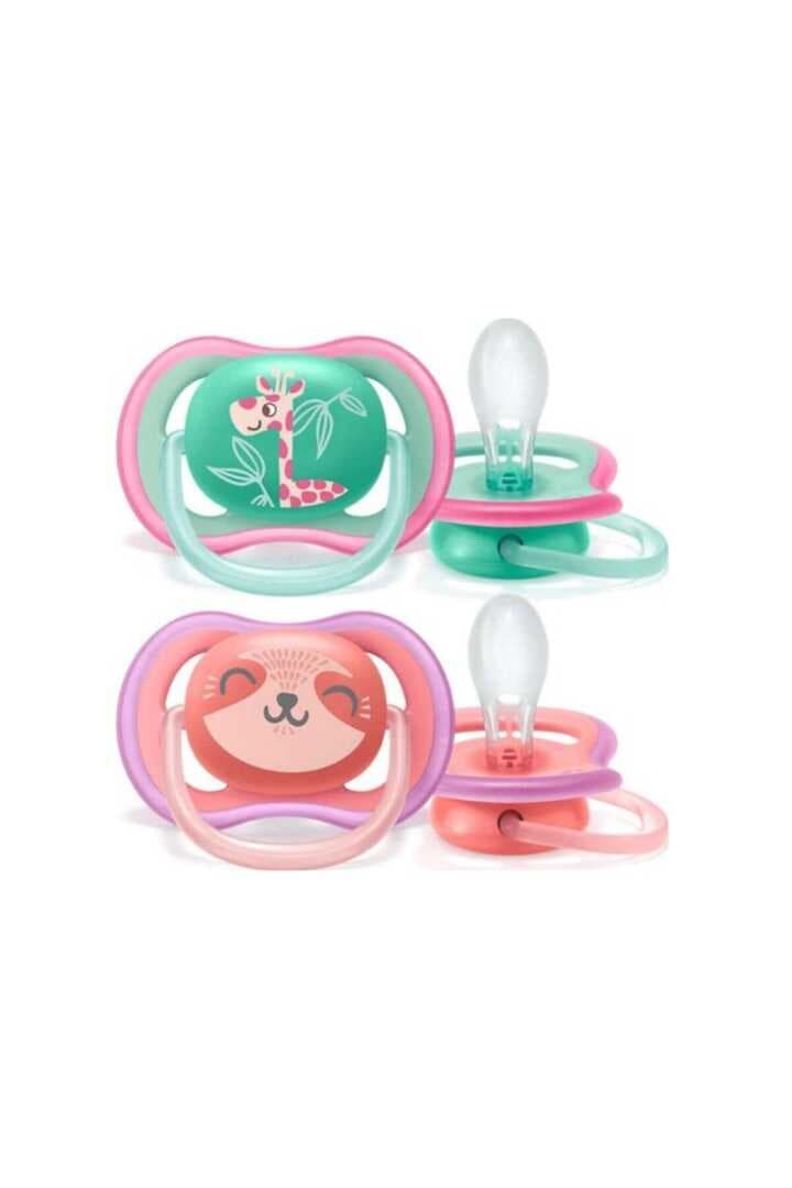 Philips Avent Ultra Air Karanlıkta Parlayan 2li Desenli Gece Emziği +18 Ay - Kız