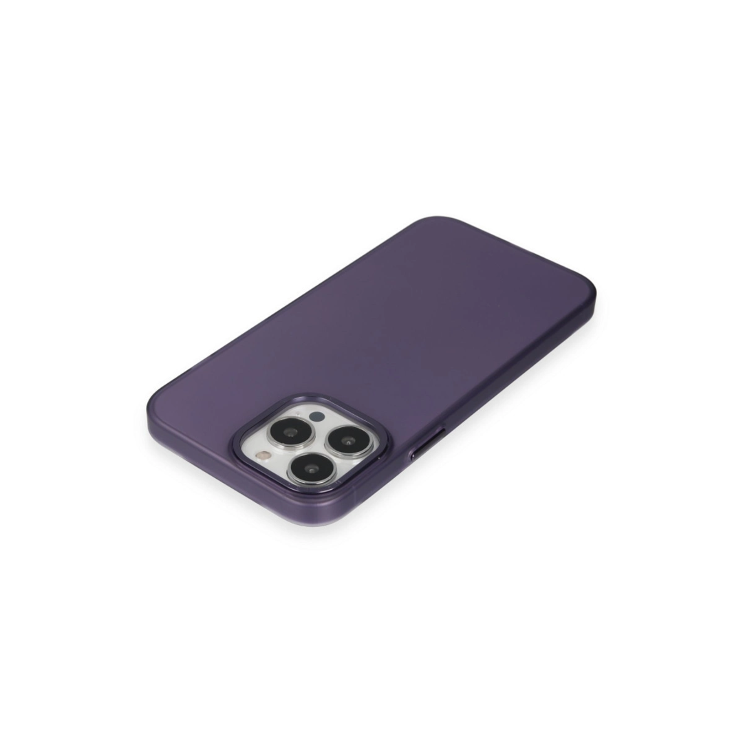 Apple İphone 15 Pro Max Kılıf Modos Metal Kapak - Derin Mor