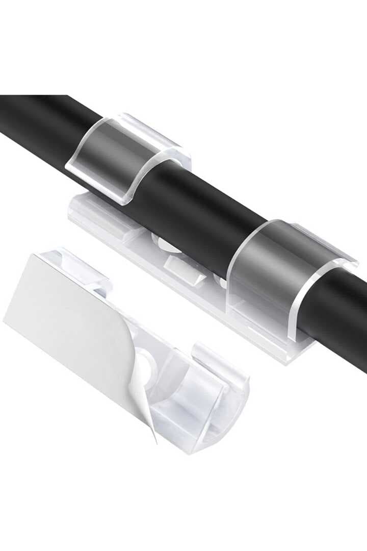 Kablo Sabitleyici Klipsler 20 Adet Kablo Düzenleyici Duvar Fayans Cam Kablo Tutucu Yapışkanlı Klips (477477)