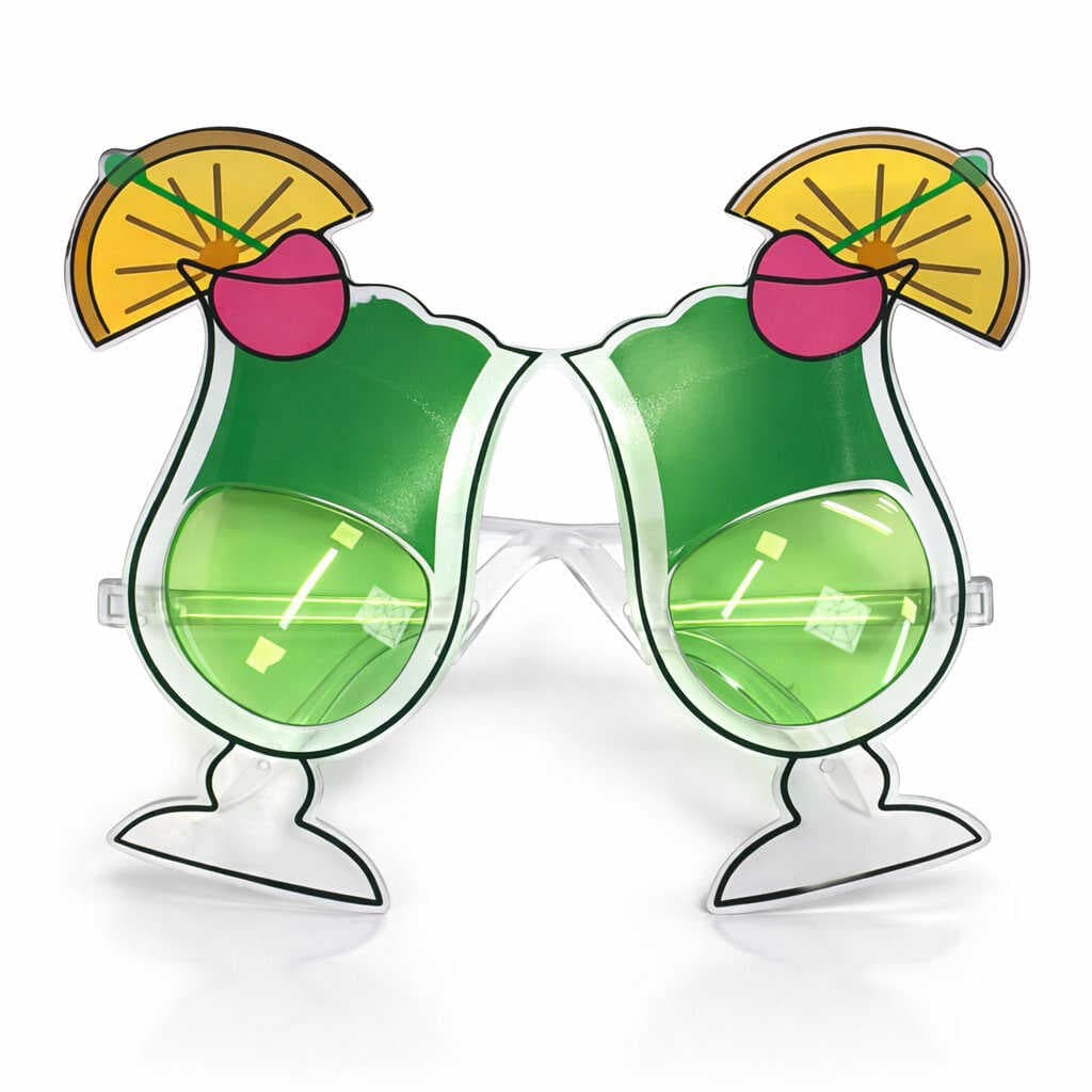 Kokteyl Bardak Parti Gözlüğü Yeşil Renk (5430)