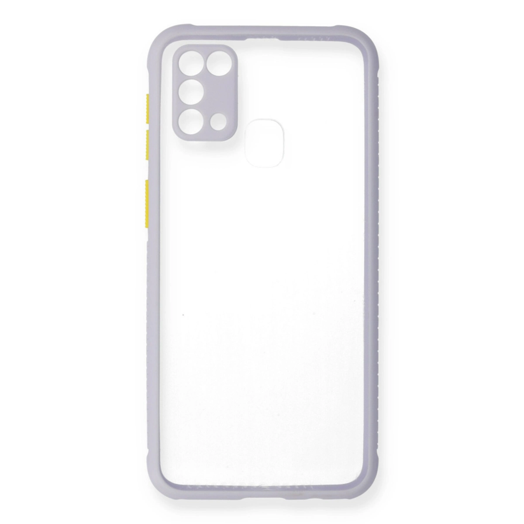 Samsung Galaxy M31 Kılıf Miami Şeffaf Silikon - Lila