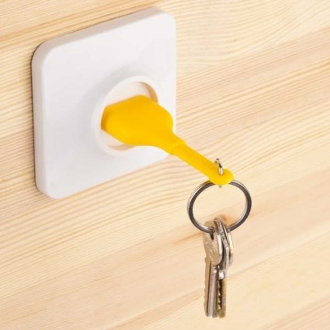 Yapışkanlı Priz Görünümlü Kapı Duvar Tipi Anahtarlık Askılık (5430)