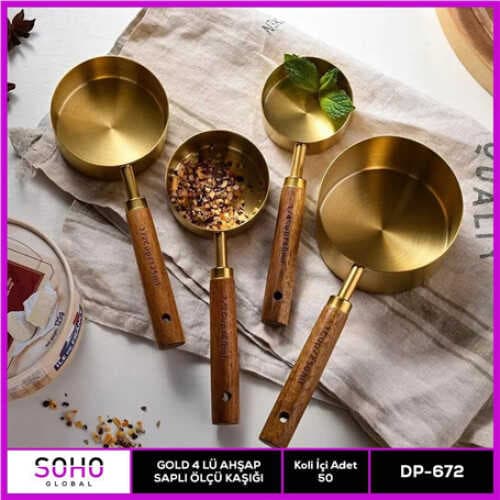 GOLD 4'LÜ AHAP SAPLI ÖLÇÜ KAŞIĞI