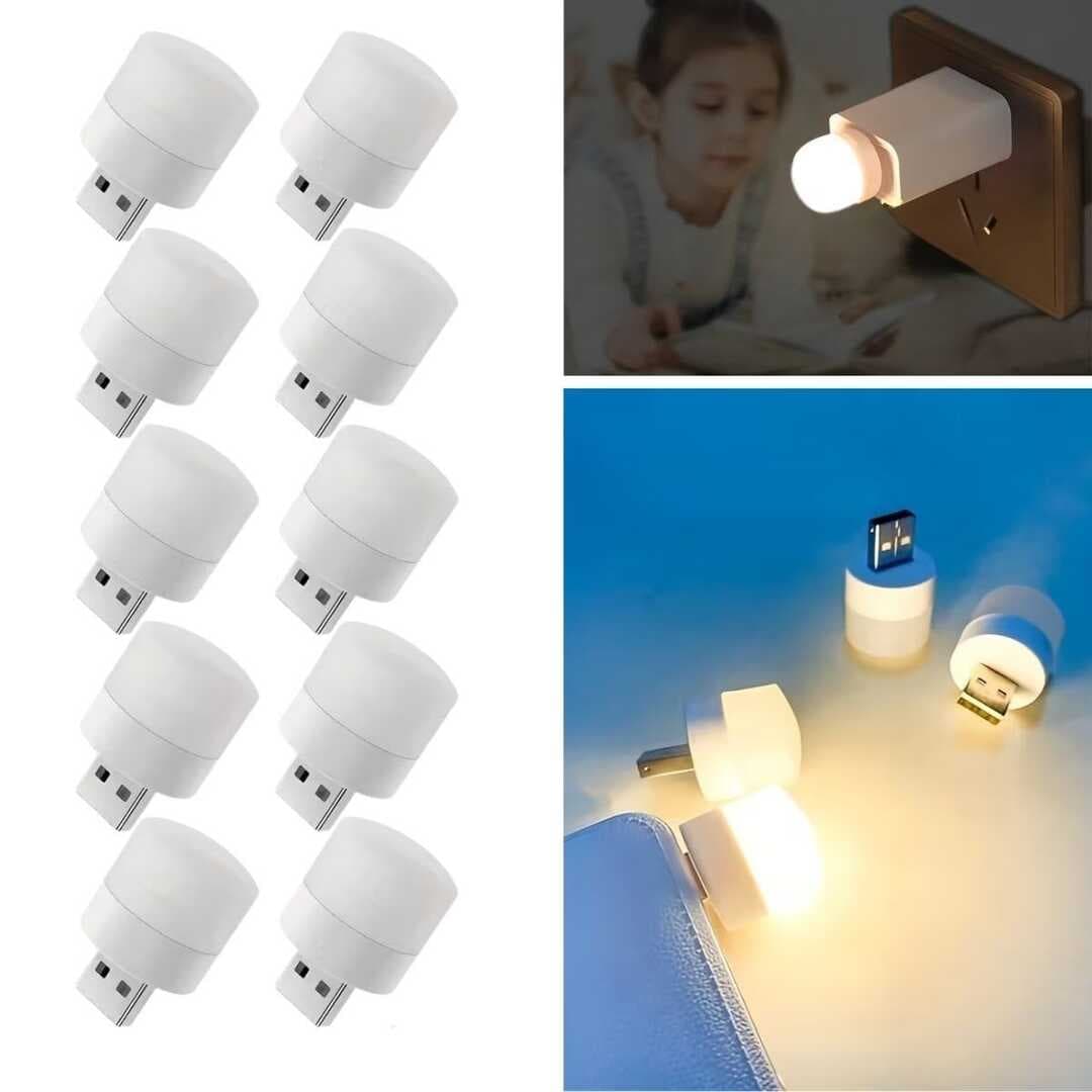 USB Mini Top LED 10’lu Aydınlatma Seti – Sıcak Renkli Gece Lambası, Enerji Tasarruflu Mikro LED Işıklar (5430)