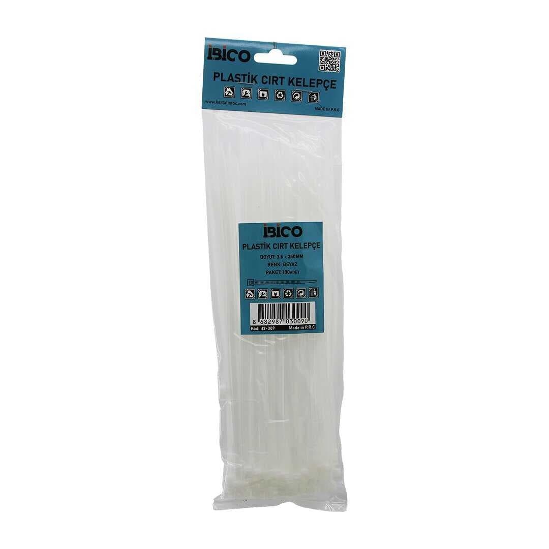 100PCS BEYAZ   3.6X250MM  PLASTİK CIRT KELEPÇE (5430)