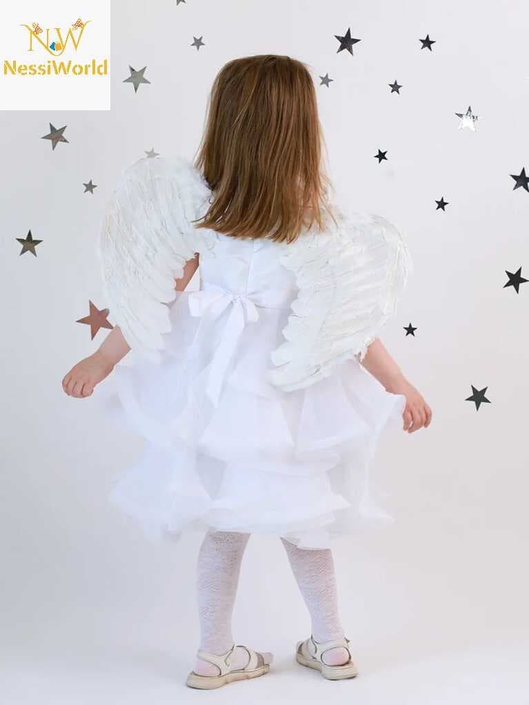 Beyaz Renkli Bebek Boy Melek Kanadı 30x45 cm