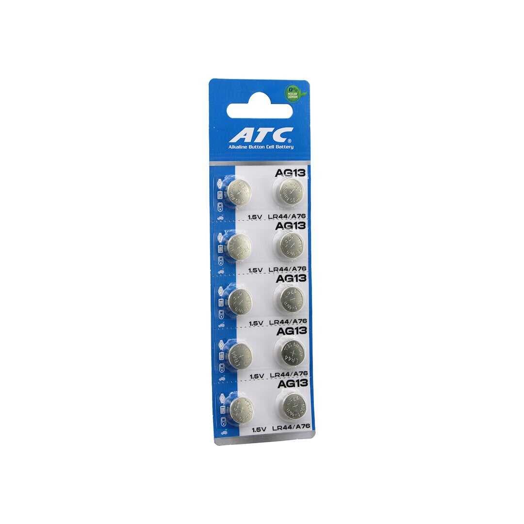 ATC ALKALİNE BUTTON BATTERY AG13 LR-44/A76 DÜĞME PİL ALKALİN 1.5V 10LU KART (5430)