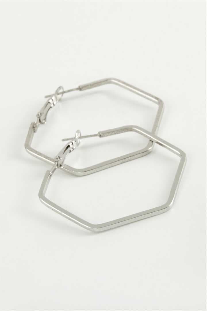 Beşgen Halka Küpe 4 cm