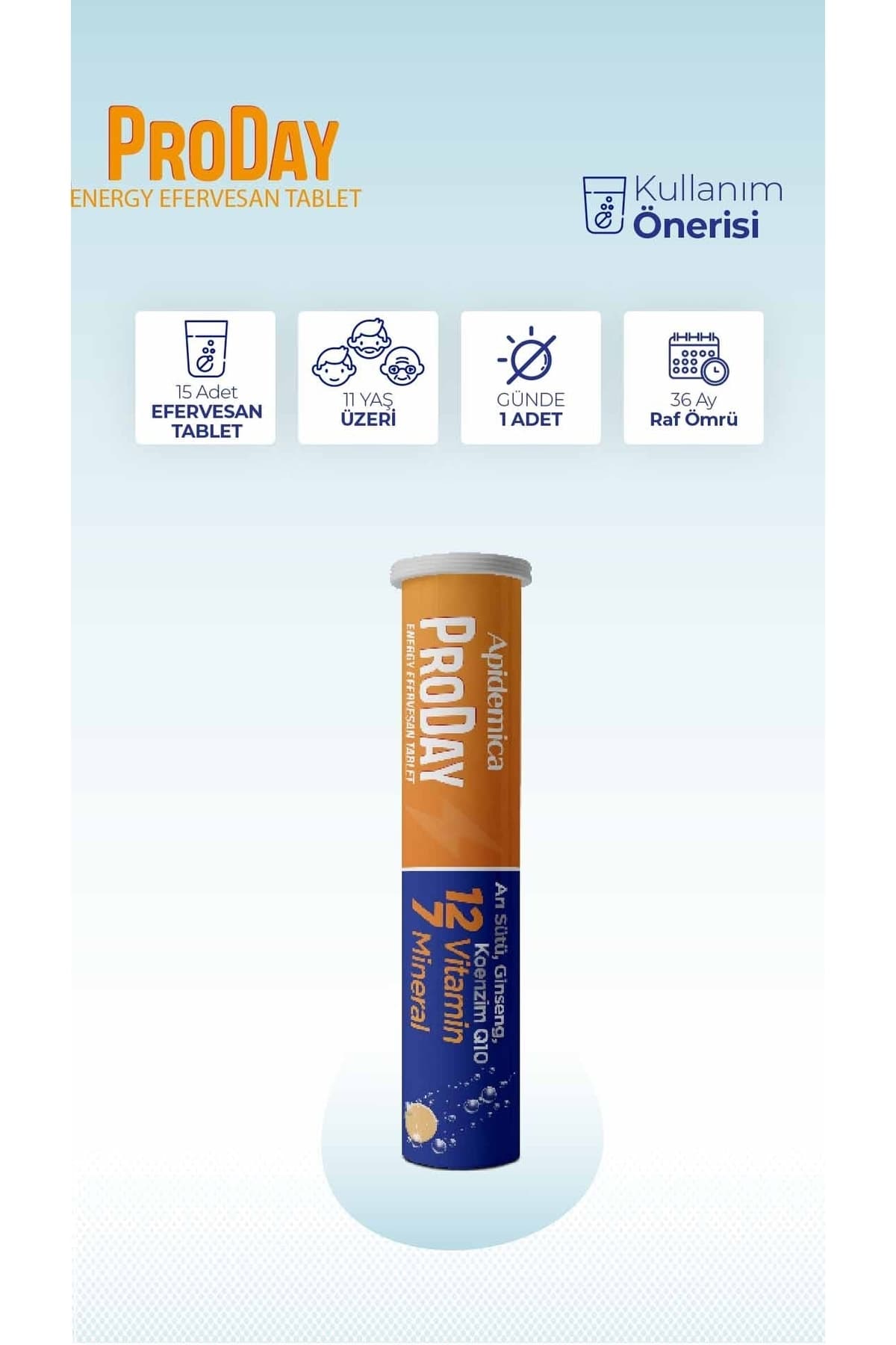Apidemica Proday Energy (arı Sütü, Ginseng, Koenzim Q10, 12 Vitamin Ve 7 Mineral)