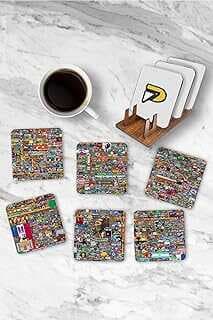 Postermanya (pster21286) Reddit R Place 2022 Ahşap Bardak Altlığı Seti (standlı, 6 Adet)