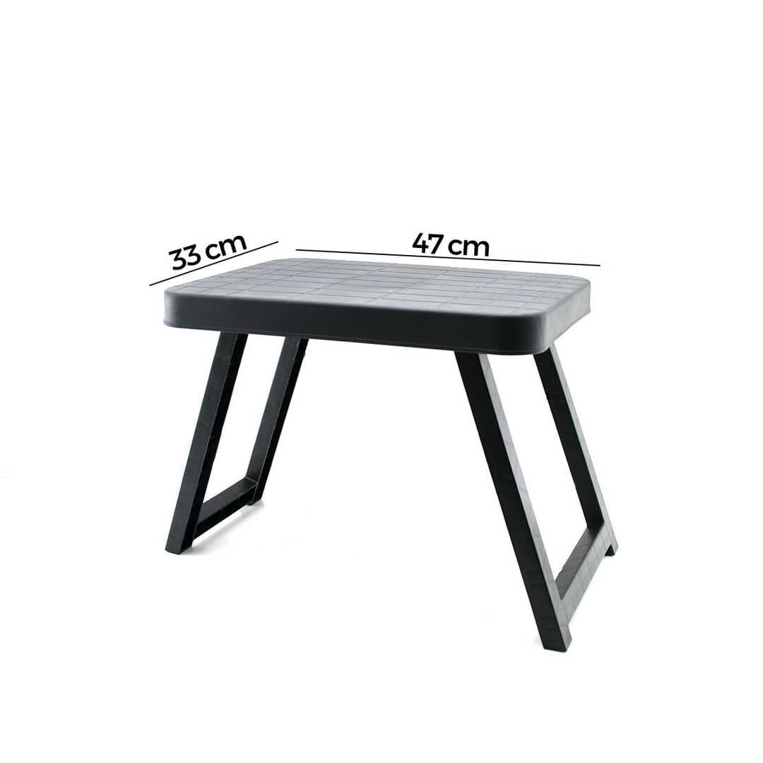 10 ADET KÜÇÜK= 47X33CM KAMP - PİKNİK MASASI SİYAH PLASTİK KATLANABİLİR AYAKLI=38CM (5430)