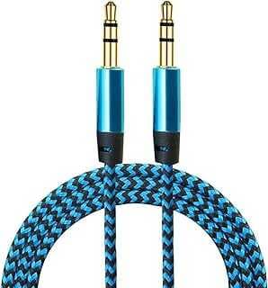 Diwu AUX Stereo 3.5mm Data Ses Örgü Kablo Mavi