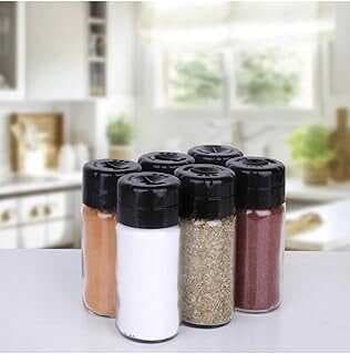 Porselen Diyarı 6 Adet Cam Baharatlık Seti 245 ml Döner Kapaklı Tuzluk Biberlik
