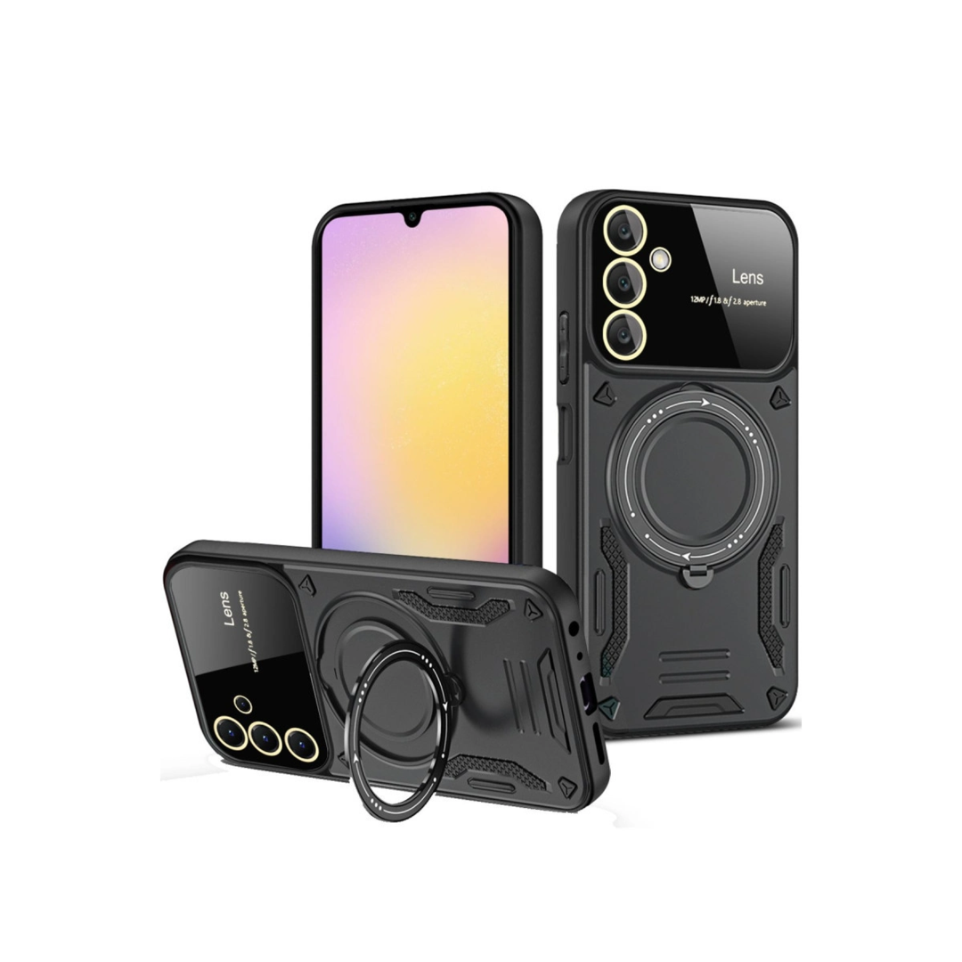 Samsung Galaxy A26 Kılıf Joy Lens Standlı Kapak - Siyah