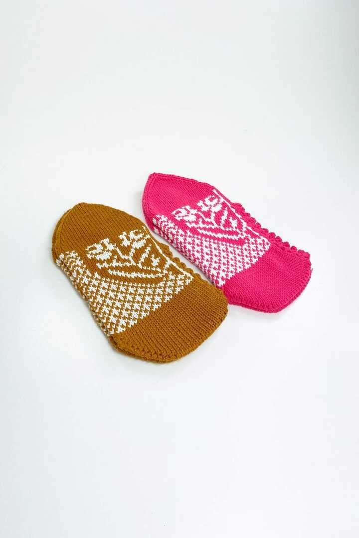 2 Çift El Örgüsü Kışlık Şık Kadın Yün Patik Set 7