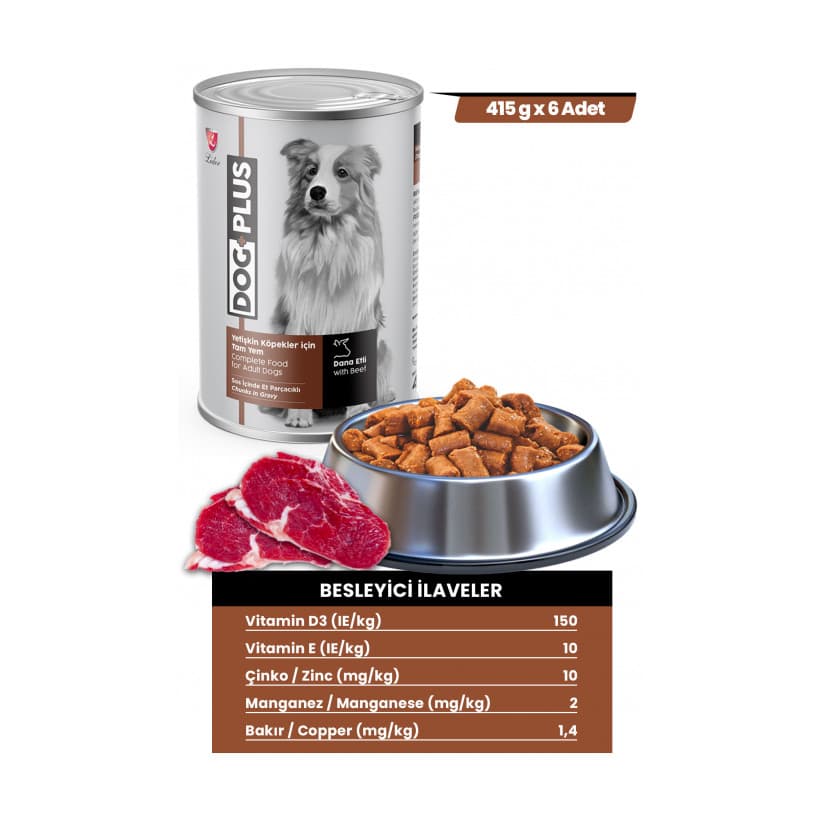 DogPlus Dana Etli Köpek Konservesi 415 Gr x 6 Adet