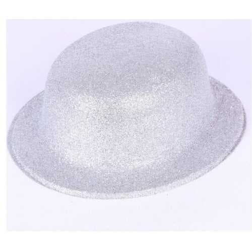 Gümüş Renk Yuvarlak Simli Plastik Parti Şapkası