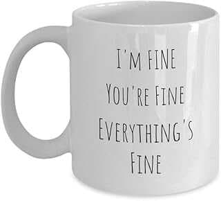 print dore Ben iyiyim, sen iyisin, her şey yolunda Kahve Kupa,ingilizce kupa