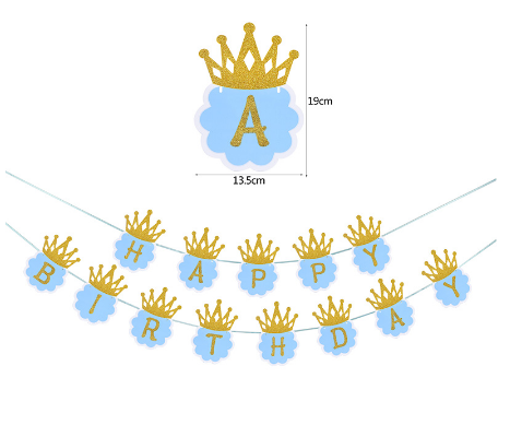 NessiWorld Simli Happy Birthday Flama Dekor 3 Metre Mavi Renk