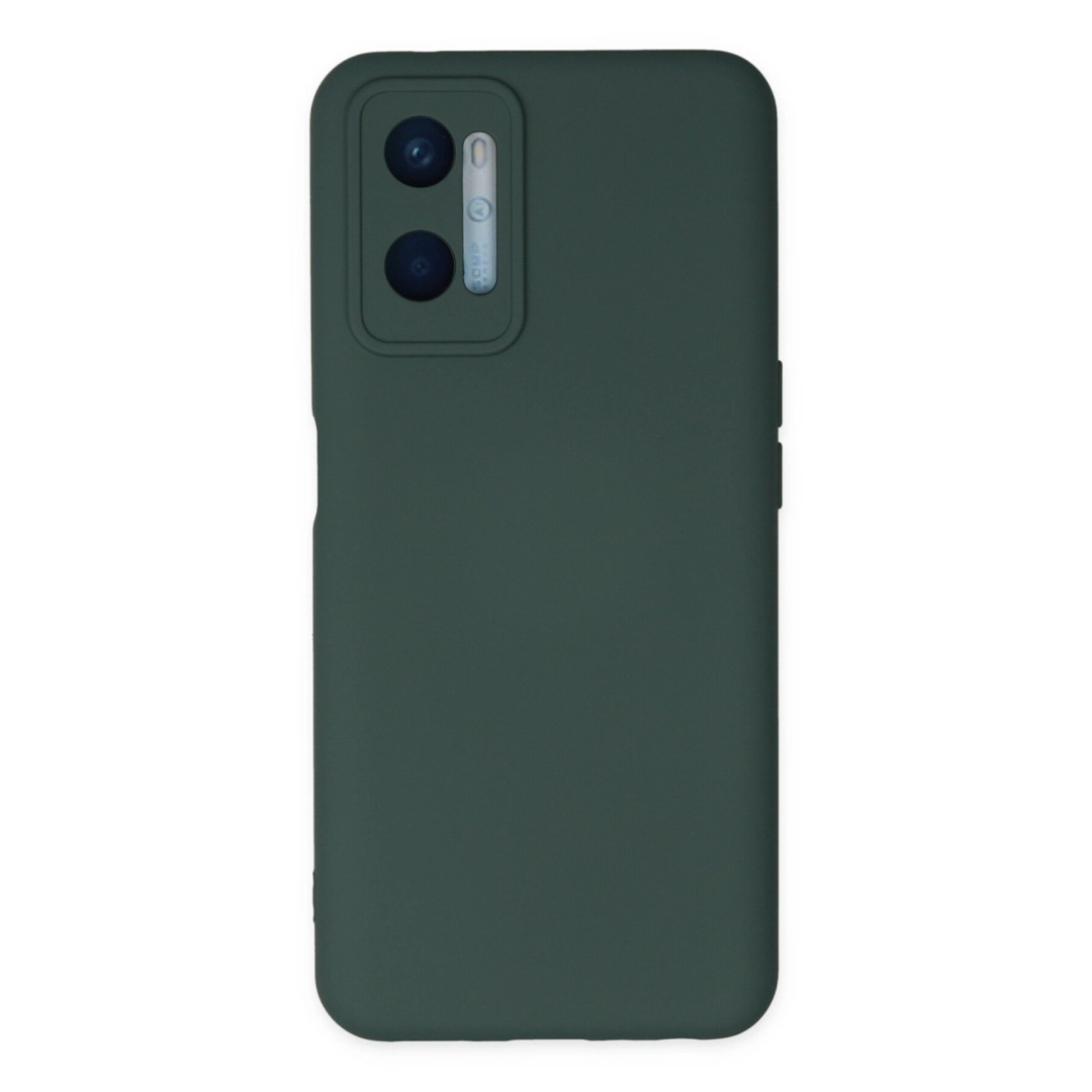 Oppo A96 Kılıf Nano İçi Kadife Silikon - Koyu Yeşil
