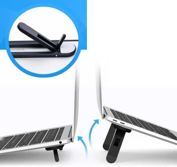 2 Kademeli Katlanabilir ve Yapışkanlı Laptop Standı Siyah (5430)