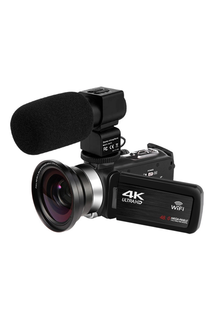 4k Vlog Dijital Video Kamera Wifi 48mp 16x Kaydedici Fotoğrafçılık 3.0’’ıps Dokunmatik Ekran Mikrofon Çift Batarya