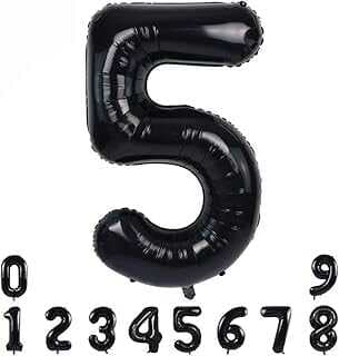 Rakam Folyo Balo 34 iç 76-82 cm (Siyah, 5)