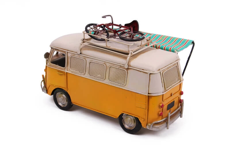 Dekoratif Metal Minibüs Çerçeveli, Kumbara Ve Tenteli