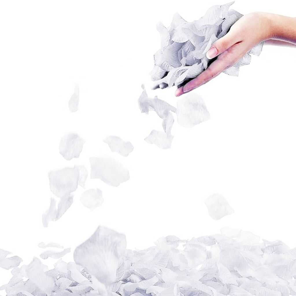 Nessiworld Beyaz Renk Gül Yaprağı Şekilli Konfeti 1 Paket 100 Adet