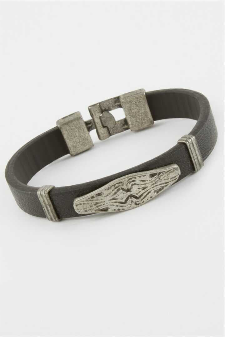 Oval Suni Deri Bileklik