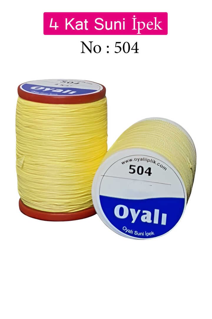 Oyalı 4 Kat Suni İpek İplik İğne Oyası Boncuk İpi Tığ Oyası No:504