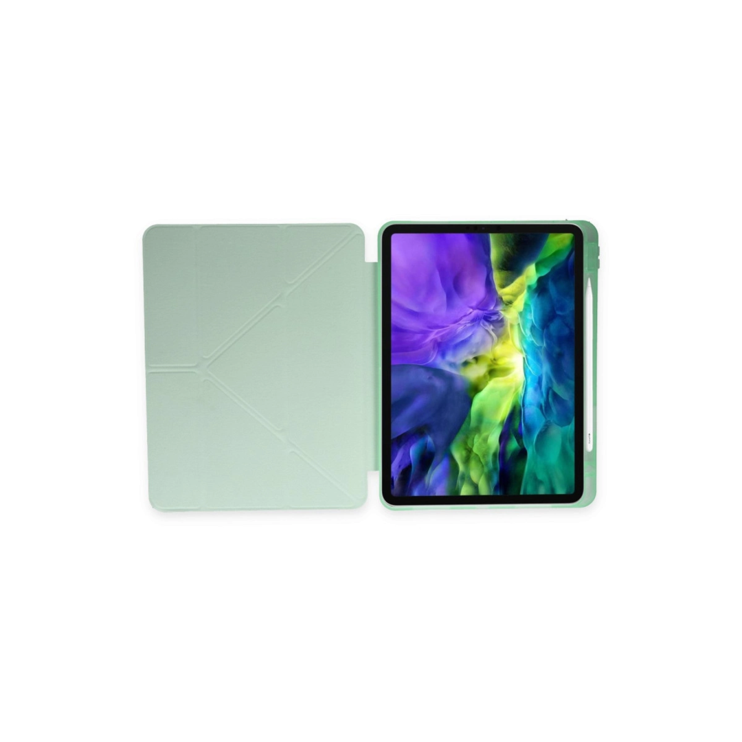 Apple İpad Pro 11 (2024) Kılıf Kalemlikli Mars Tablet Kılıfı - Açık Yeşil